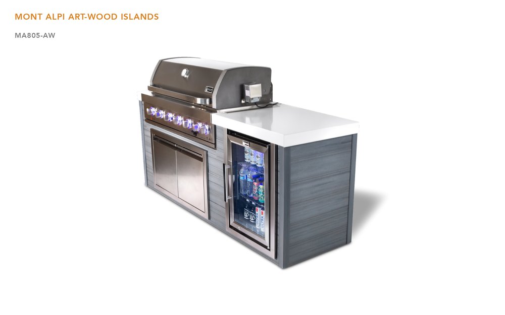 6-Burner Artwood Island in Stainless Steel MA805-AW by Mont Alpi
