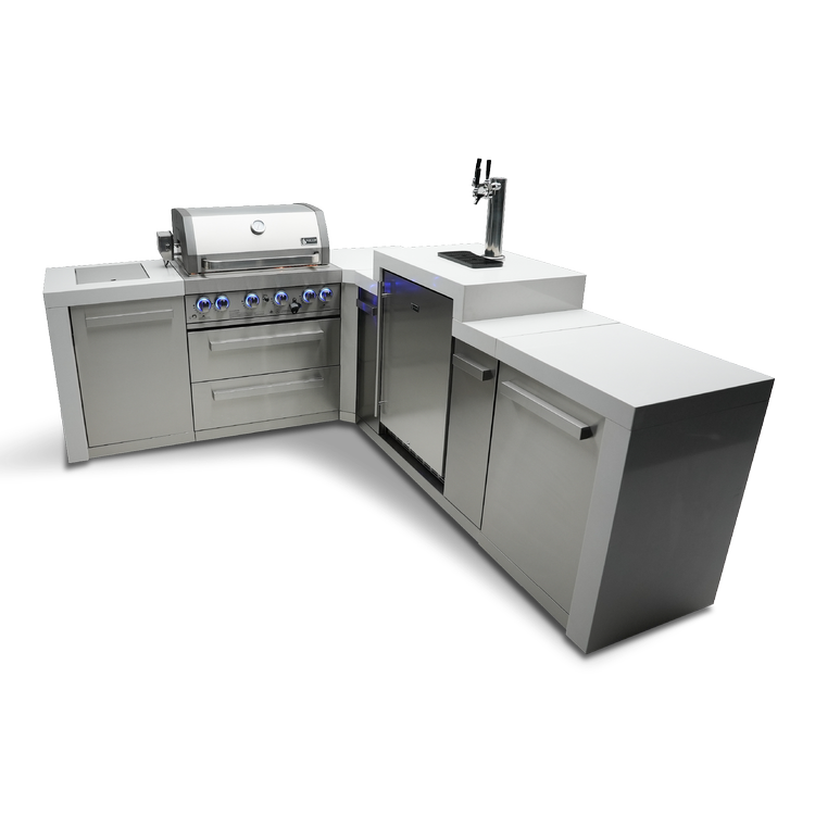 Mont Alpi Deluxe Series 4 Burner Deluxe Island with a 90-Degree Corner and Kegerator MAi400-D90KEG by Mont Alpi