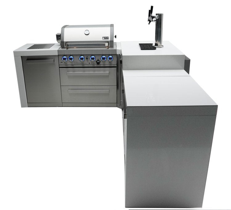 Mont Alpi Deluxe Series 4 Burner Deluxe Island with a 90-Degree Corner and Kegerator MAi400-D90KEG by Mont Alpi