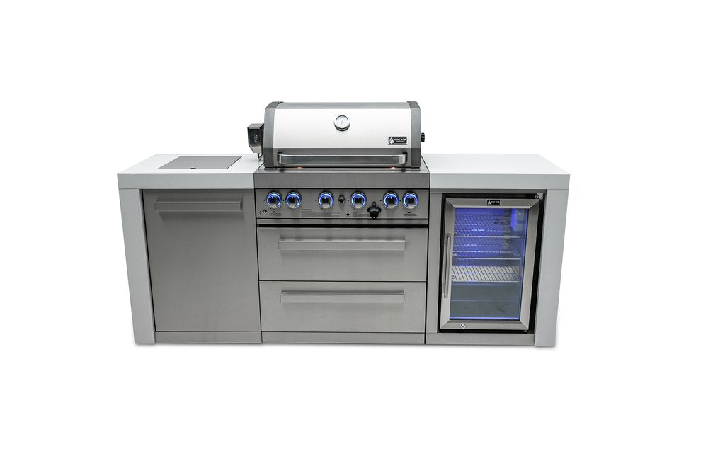 Mont Alpi Deluxe Series 4 Burner Deluxe Island with a Fridge Cabinet MAi400-D by Mont Alpi
