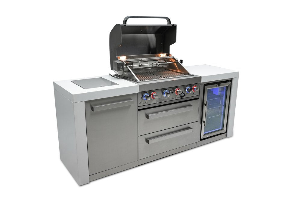 Mont Alpi Deluxe Series 4 Burner Deluxe Island with a Fridge Cabinet MAi400-D by Mont Alpi