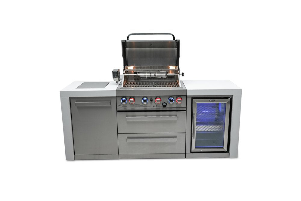 Mont Alpi Deluxe Series 4 Burner Deluxe Island with a Fridge Cabinet MAi400-D by Mont Alpi