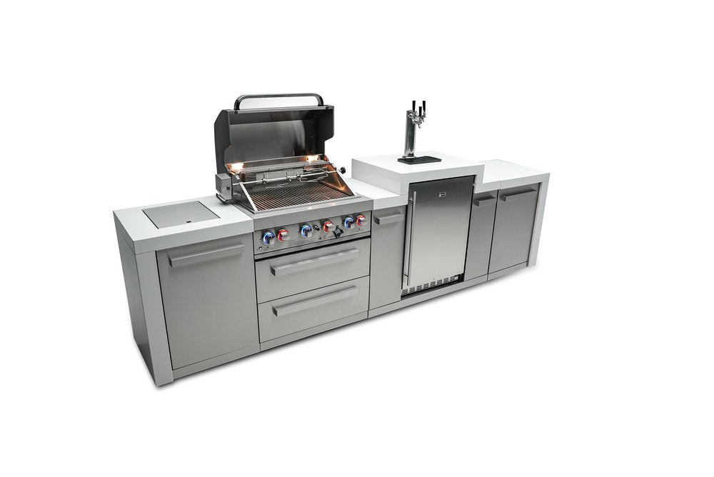 Mont Alpi Deluxe Series 4 Burner Deluxe Island with a Kegerator MAi400-DKEG by Mont Alpi