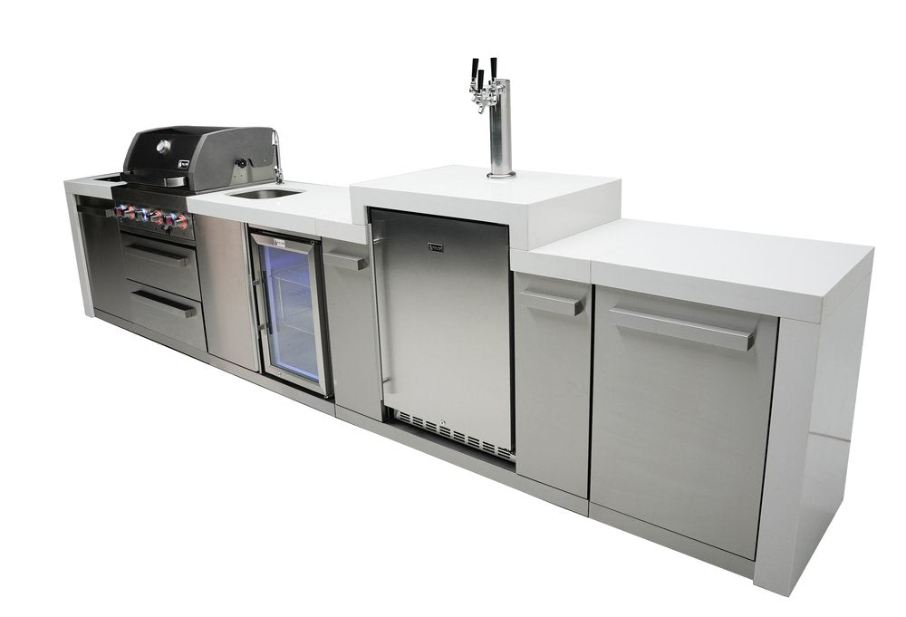 Mont Alpi Deluxe Series 4 Burner Deluxe Island with a Kegerator and a Beverage Center MAi400-DKEGBEV by Mont Alpi