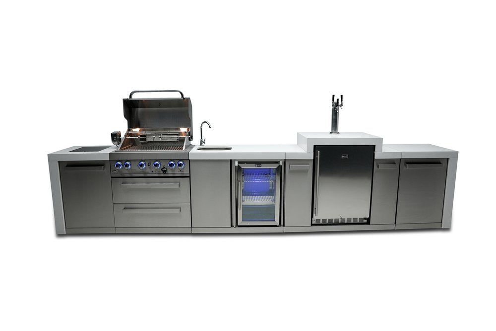Mont Alpi Deluxe Series 4 Burner Deluxe Island with a Kegerator and a Beverage Center MAi400-DKEGBEV by Mont Alpi