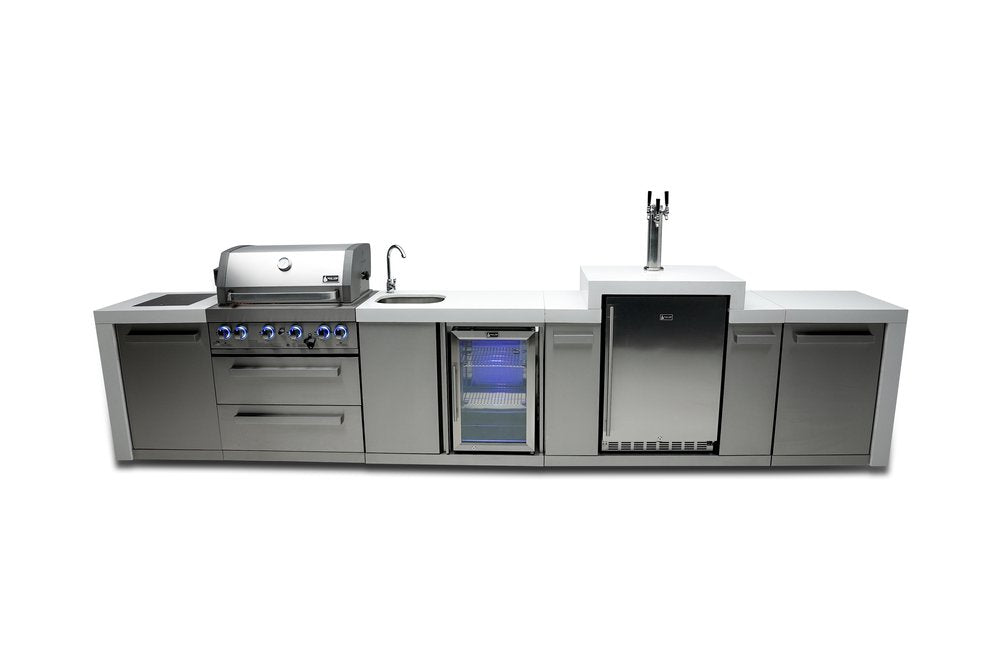 Mont Alpi Deluxe Series 4 Burner Deluxe Island with a Kegerator and a Beverage Center MAi400-DKEGBEV by Mont Alpi