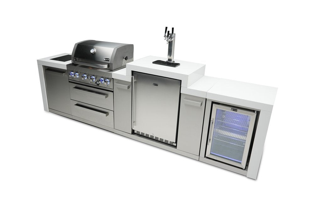 Mont Alpi Deluxe Series 4 Burner Deluxe Island with a Kegerator and Fridge Cabinet MAi400-DKEGFC by Mont Alpi