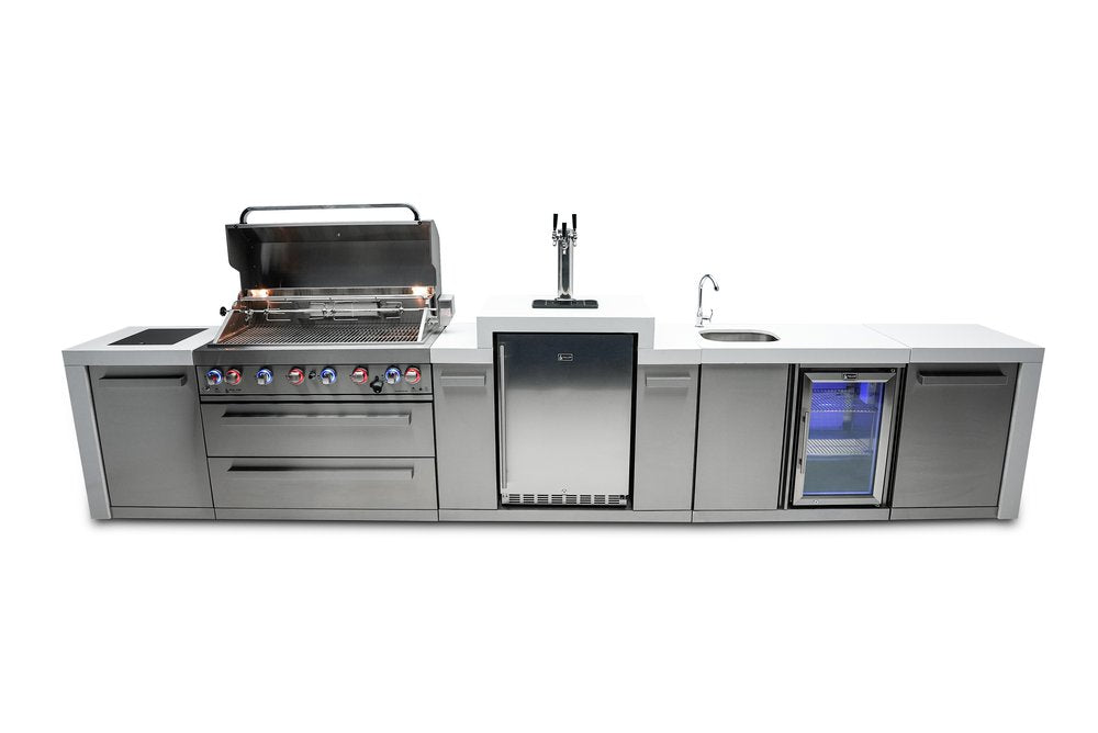 Mont Alpi Deluxe Series 6 Burner Deluxe Island with a Kegerator and a Beverage Center MAi805-DKEGBEV by Mont Alpi