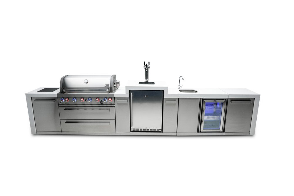 Mont Alpi Deluxe Series 6 Burner Deluxe Island with a Kegerator and a Beverage Center MAi805-DKEGBEV by Mont Alpi