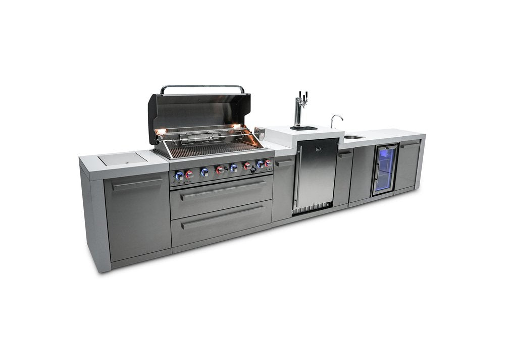 Mont Alpi Deluxe Series 6 Burner Deluxe Island with a Kegerator and a Beverage Center MAi805-DKEGBEV by Mont Alpi