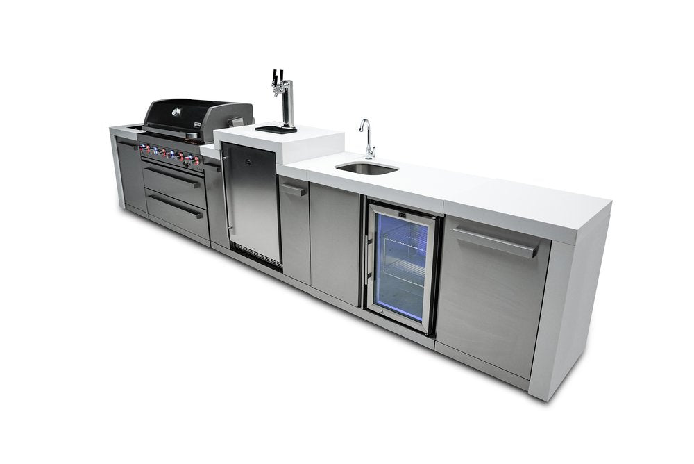 Mont Alpi Deluxe Series 6 Burner Deluxe Island with a Kegerator and a Beverage Center MAi805-DKEGBEV by Mont Alpi