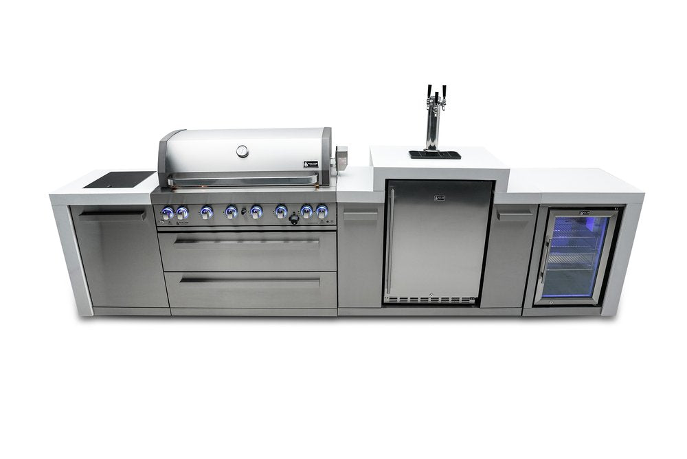 Mont Alpi Deluxe Series 6 Burner Deluxe Island with a Kegerator and Fridge Cabinet MAi805-DKEGFC by Mont Alpi