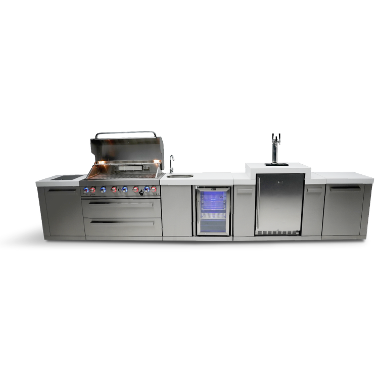 Mont Alpi Original Series 6-Burner Island with Kegerator and a Beverage Center MAi805-KEGBEV by Mont Alpi