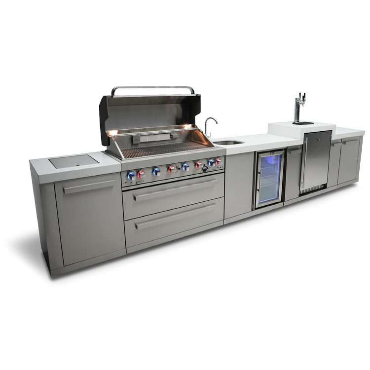 Mont Alpi Original Series 6-Burner Island with Kegerator and a Beverage Center MAi805-KEGBEV by Mont Alpi