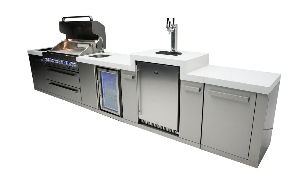 Mont Alpi Original Series 6-Burner Island with Kegerator and a Beverage Center MAi805-KEGBEV by Mont Alpi