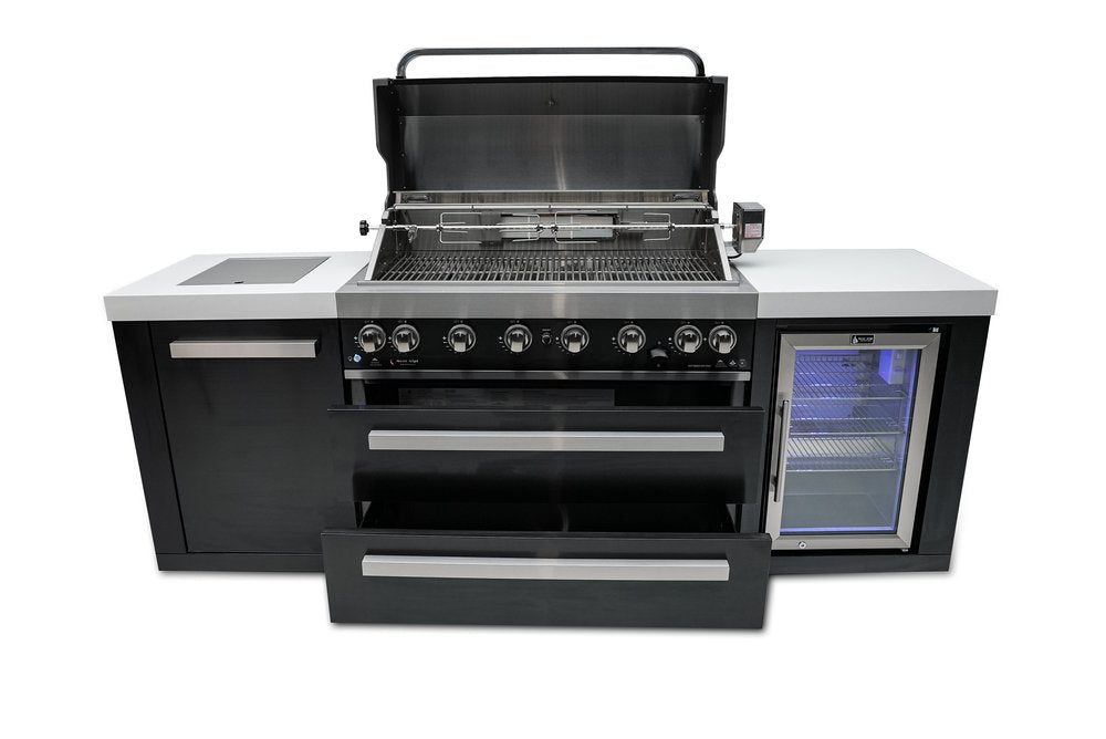 Mont Alpi Black Series 805 Black Stainless Steel Island With Fridge Cabinet MAi805-BSSFC by Mont Alpi