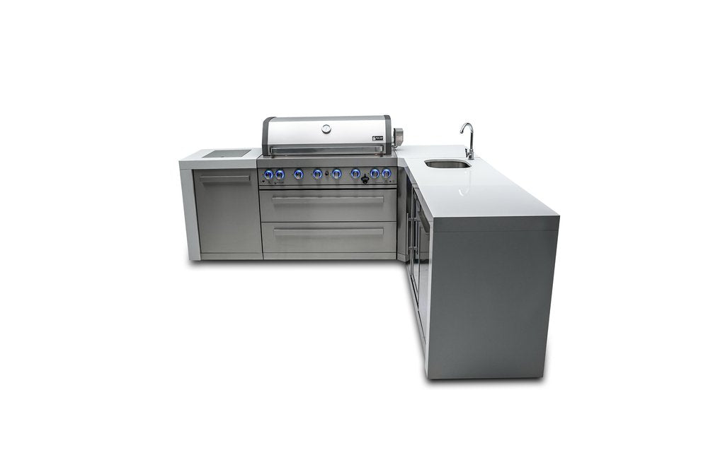 Mont Alpi Deluxe Series 6 Burner Deluxe Island with a 90-Degree Corner and Beverage Center MAi805-D90BEV by Mont Alpi