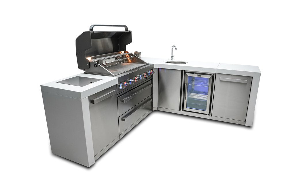 Mont Alpi Deluxe Series 6 Burner Deluxe Island with a 90-Degree Corner and Beverage Center MAi805-D90BEV by Mont Alpi