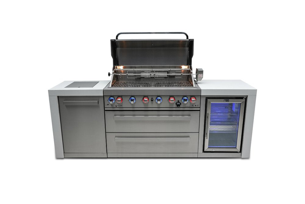 Mont Alpi Deluxe Series 6 Burner Deluxe Island with Fridge Cabinet MAi805-DFC by Mont Alpi