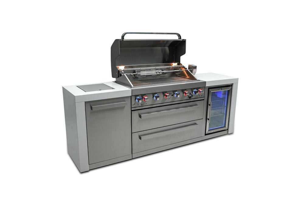 Mont Alpi Deluxe Series 6 Burner Deluxe Island with Fridge Cabinet MAi805-DFC by Mont Alpi