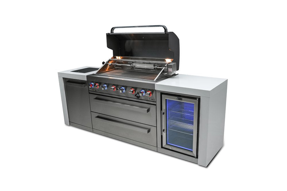Mont Alpi Deluxe Series 6 Burner Deluxe Island with Fridge Cabinet MAi805-DFC by Mont Alpi
