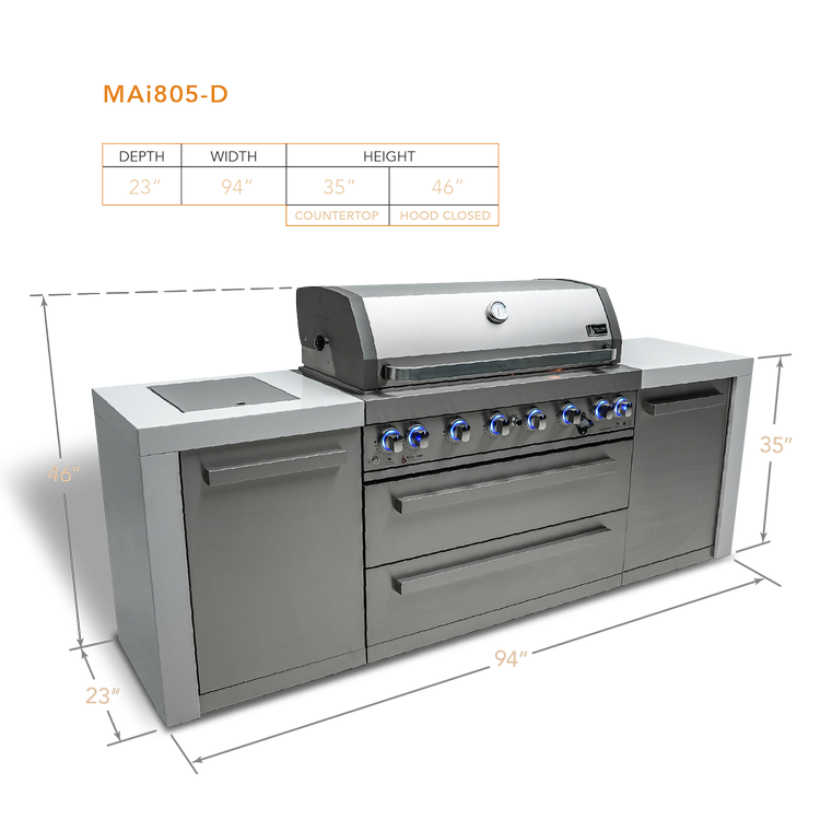 Mont Alpi Deluxe Series 6 Burner Deluxe Island MAi805-D by Mont Alpi