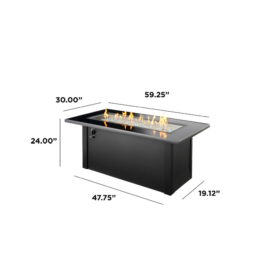 Monte Carlo Linear Gas Fire Pit Table dimensions
