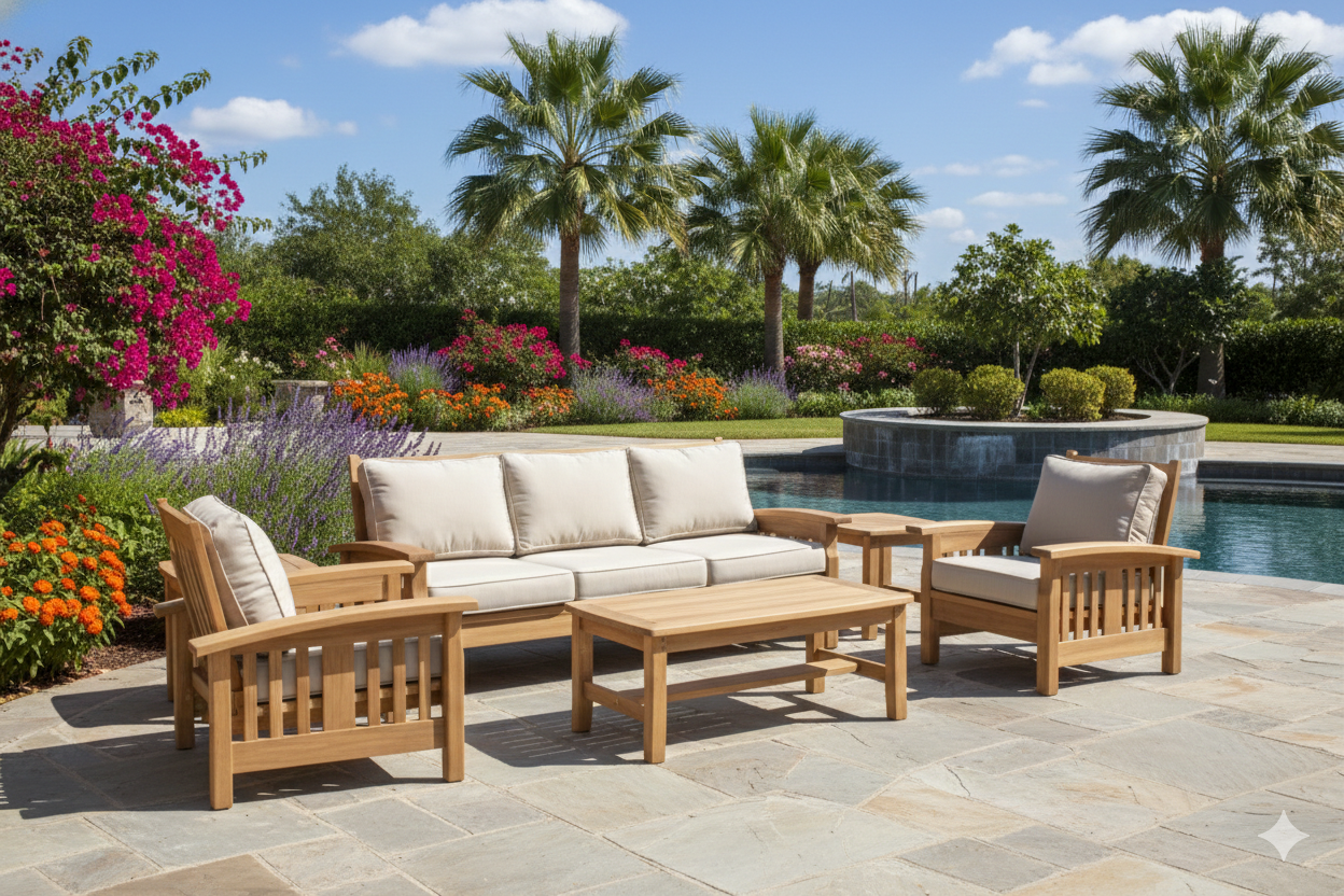 Mission Teak Sofa By Classic Patio