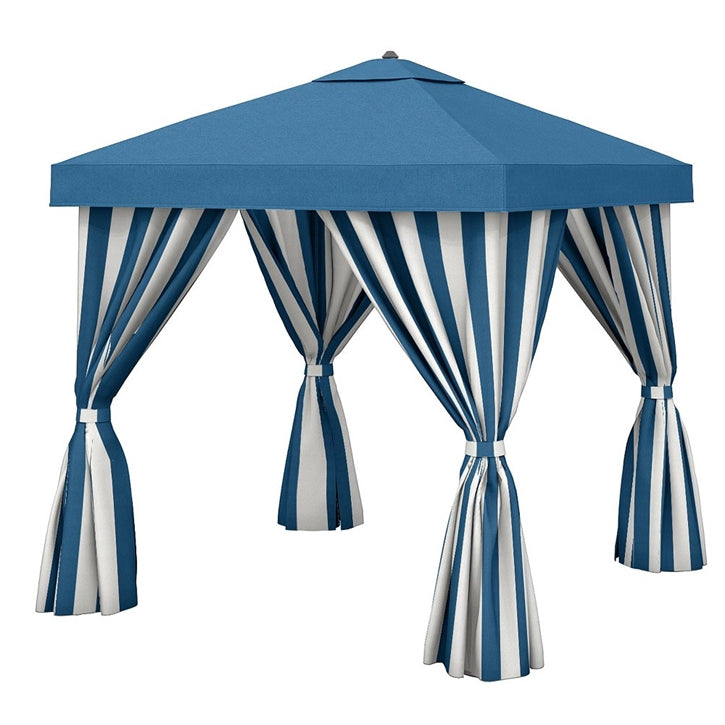 Cabana 10' x 10' Square with Vent & Fabric Curtains by Tropitone