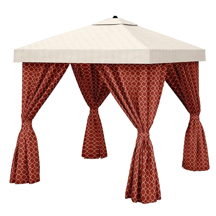 Cabana 12' x 12' Square with Vent & Fabric Curtains by Tropitone