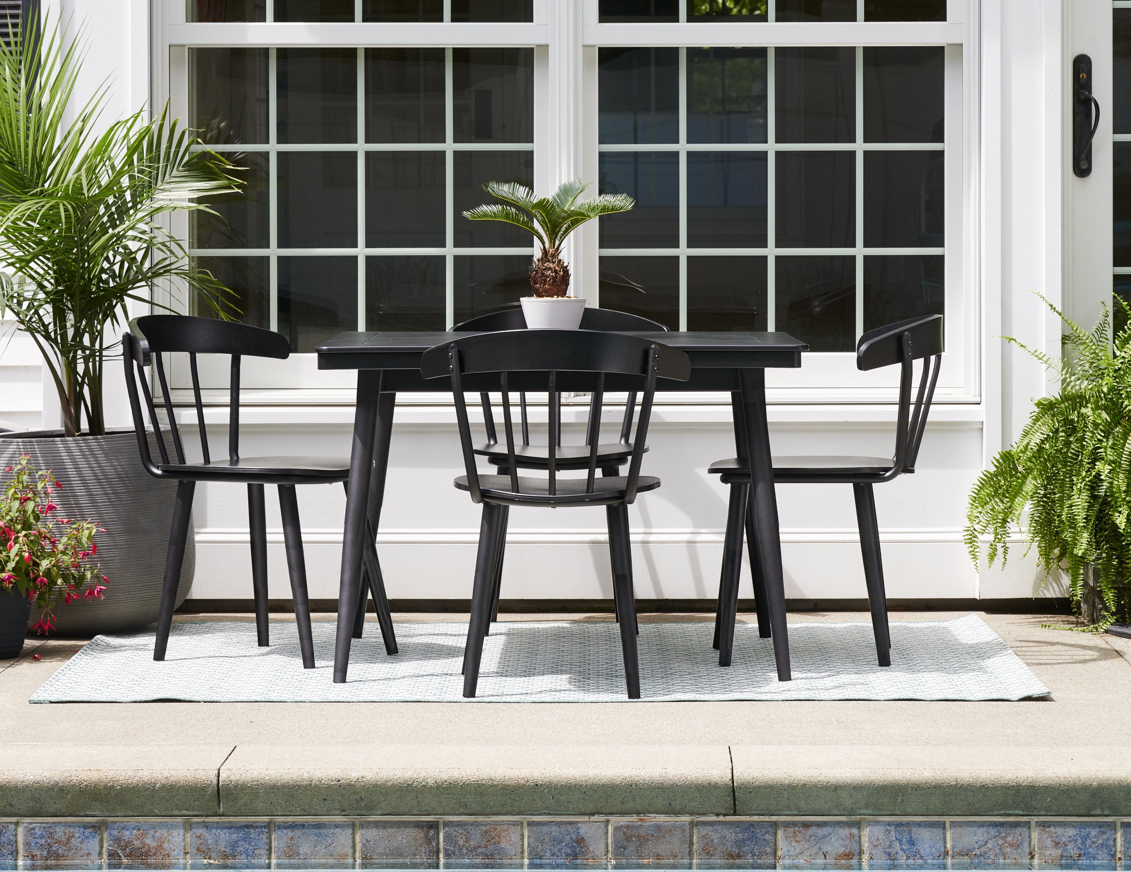 42" Square Tapered Leg MGP Slat Top Table By Telescope Casual