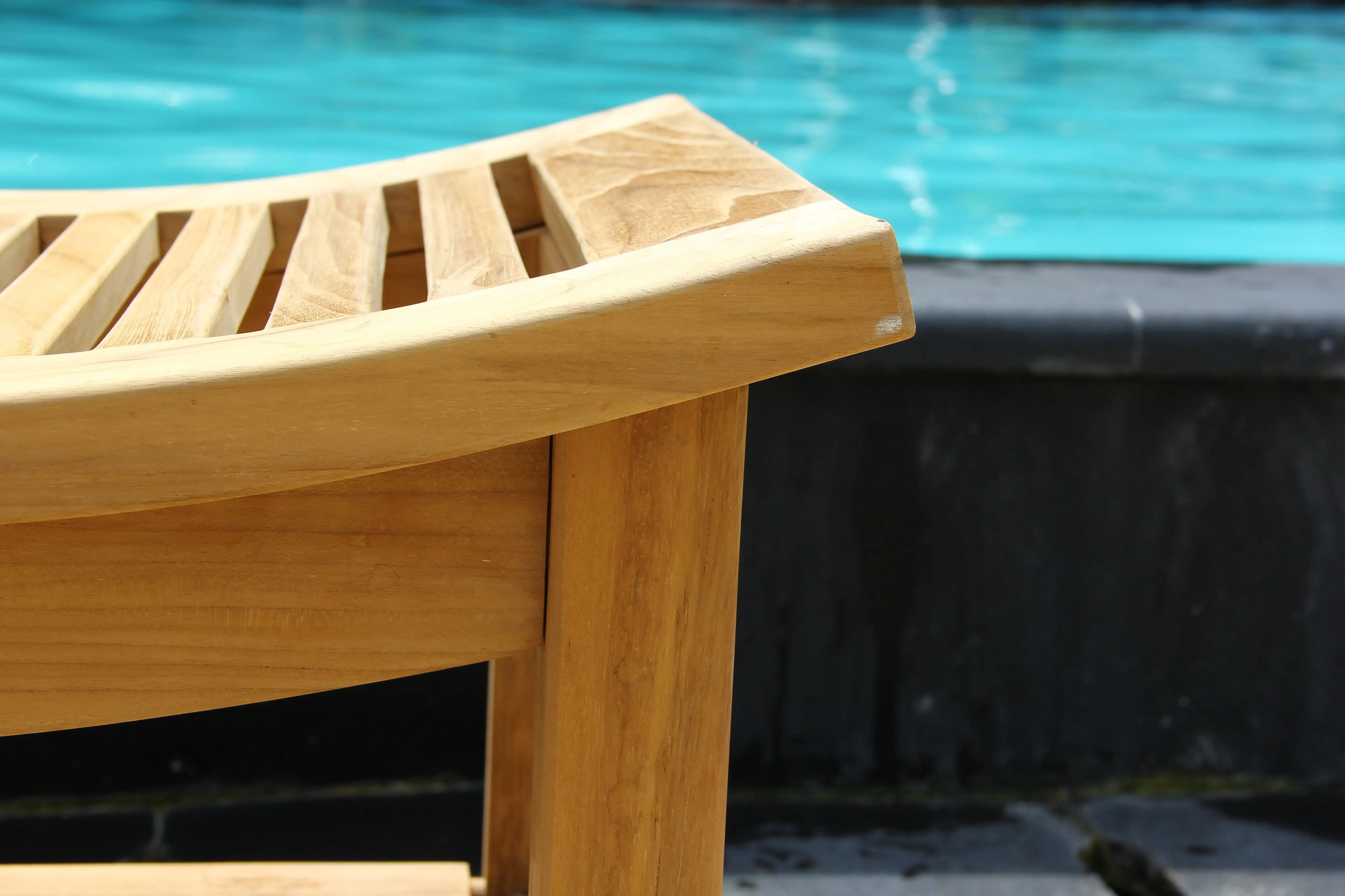 Buy Teak Curved Shower Bench at Classic Patio Furniture
