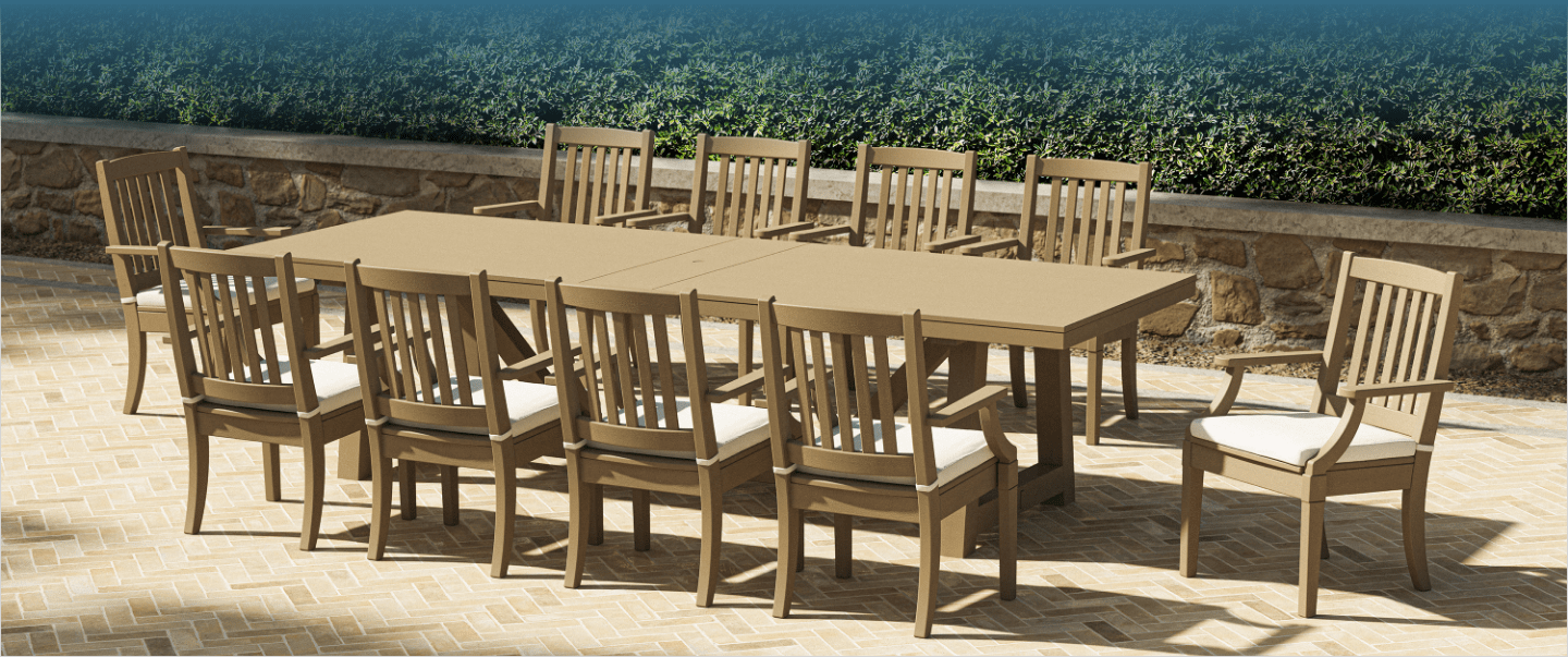 Estate 11-Piece A-Frame  Dining Table Set by Polywood Designer series
