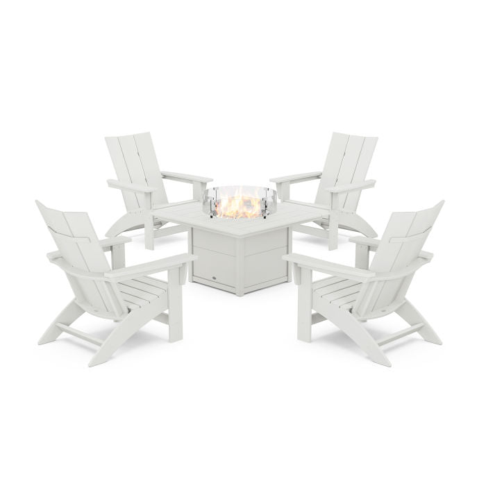 POLYWOOD Grand Adirondack Conversation Set with Fire Pit Table - Thumbnail 2