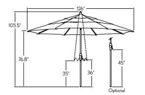 11’ AUTO TILT BOTTOM POLE