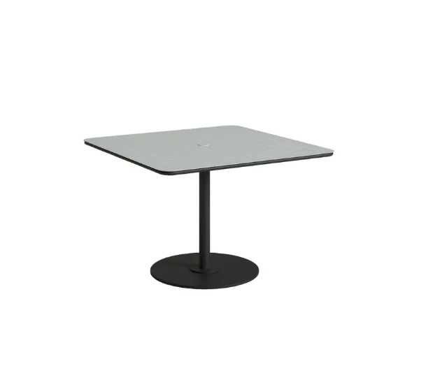 Axis 42" Square Raya Pattern Top KD Pedestal Dining Umbrella Table by Tropitone