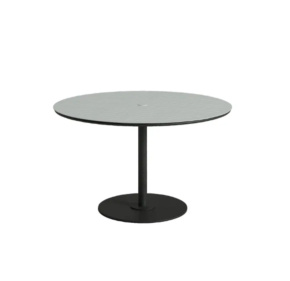 Axis 30" Round Raya Pattern Top KD Pedestal Bar Umbrella Table by Tropitone