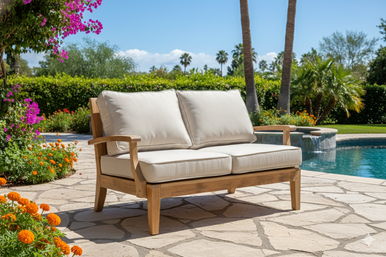 Classic Sectional Teak Love Seat By Classic Teak