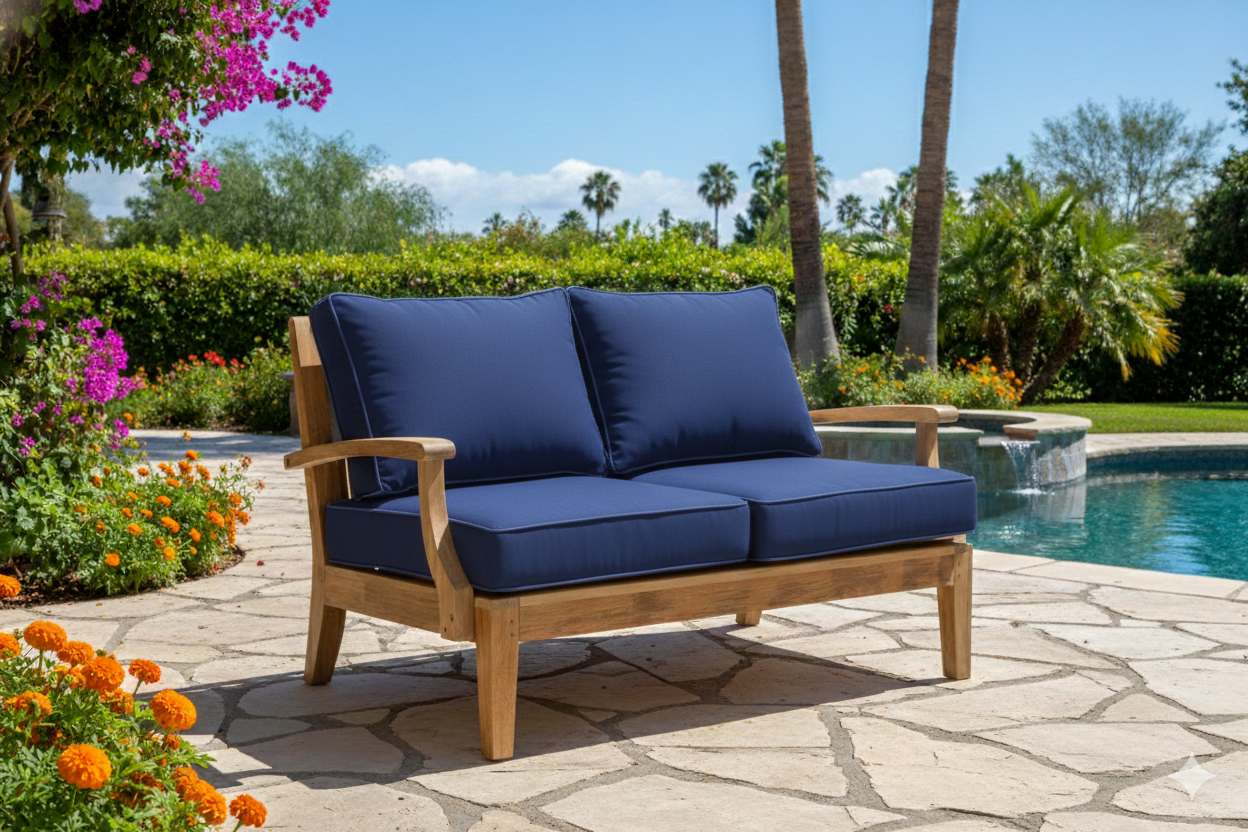 Classic Sectional Teak Love Seat By Classic Teak