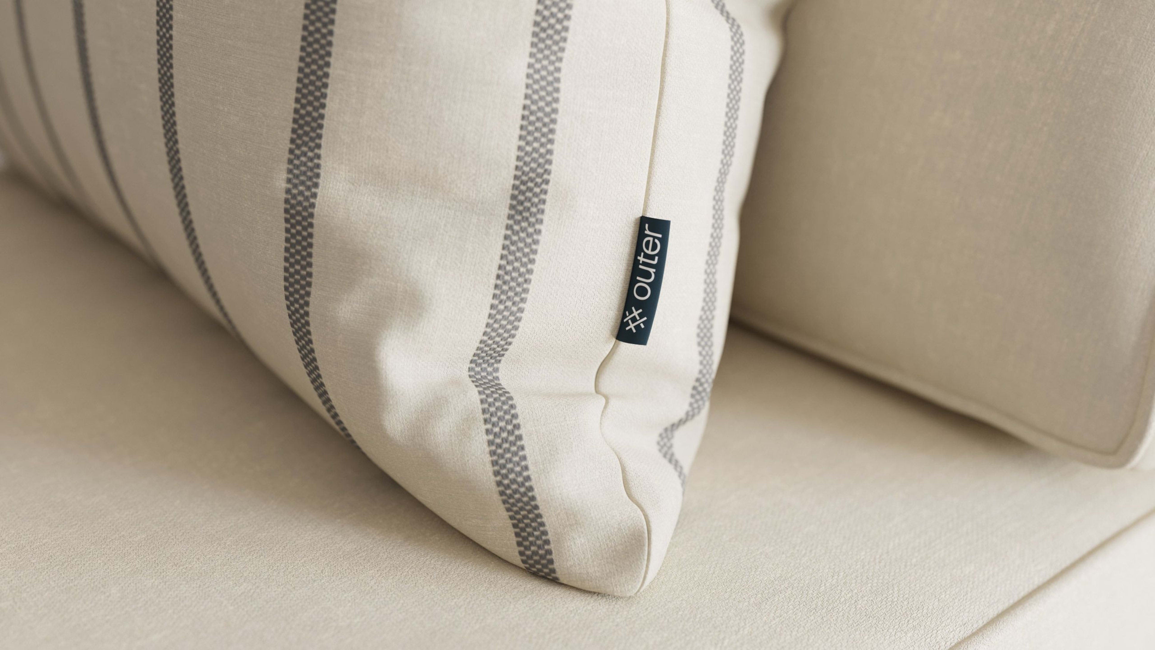 Palisades Gray Stripe Throw Pillow