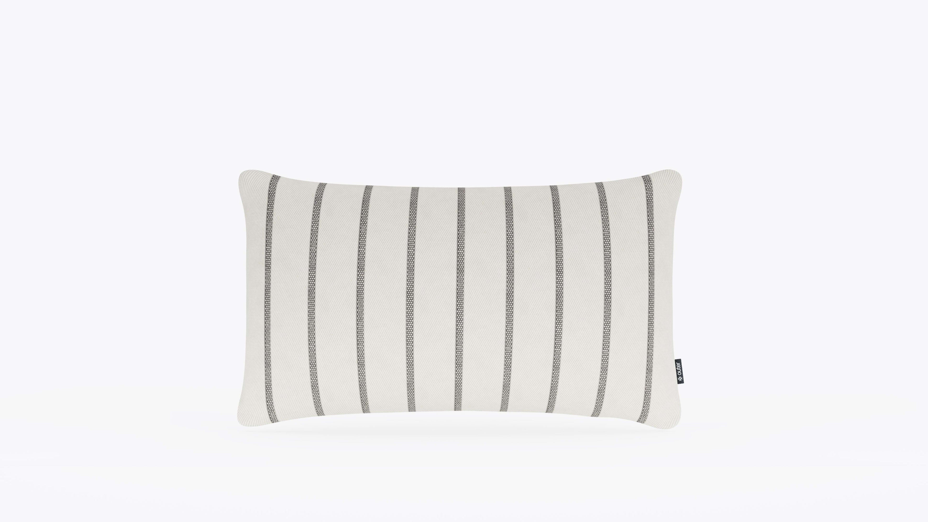 12" x 20" Palisades Gray Stripe OuterWeave Outdoor Throw Pillows By Outer