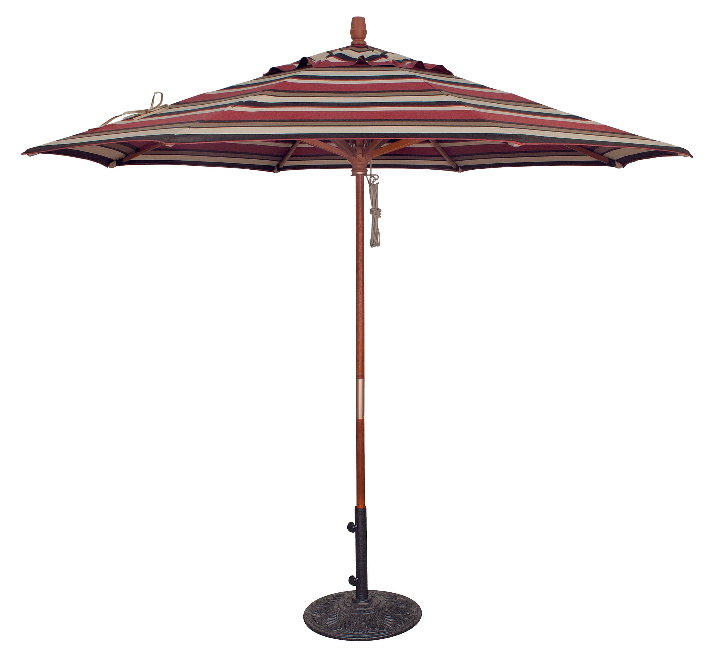 9' QUAD-PULLEY LIFT - NO TILT Market Umbrella by Treasure Garden