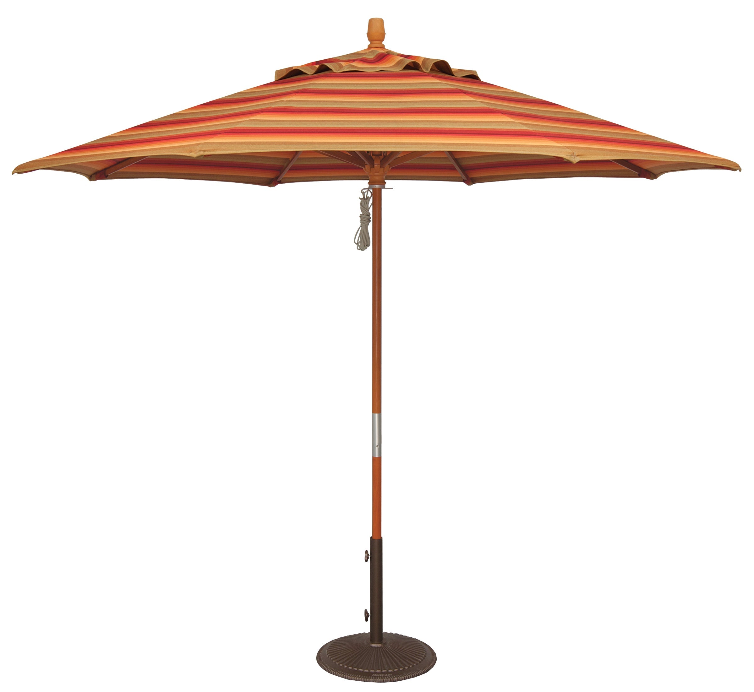 9' QUAD-PULLEY LIFT - NO TILT Market Umbrella by Treasure Garden