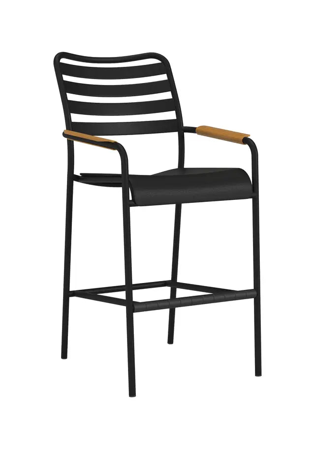 Cove Slat Back Stationary Bar Stool by Tropitone