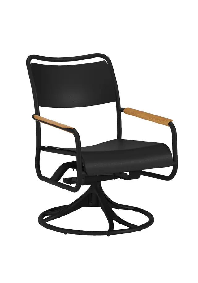 Cove Solid Back Swivel Dining Chair by Tropitone