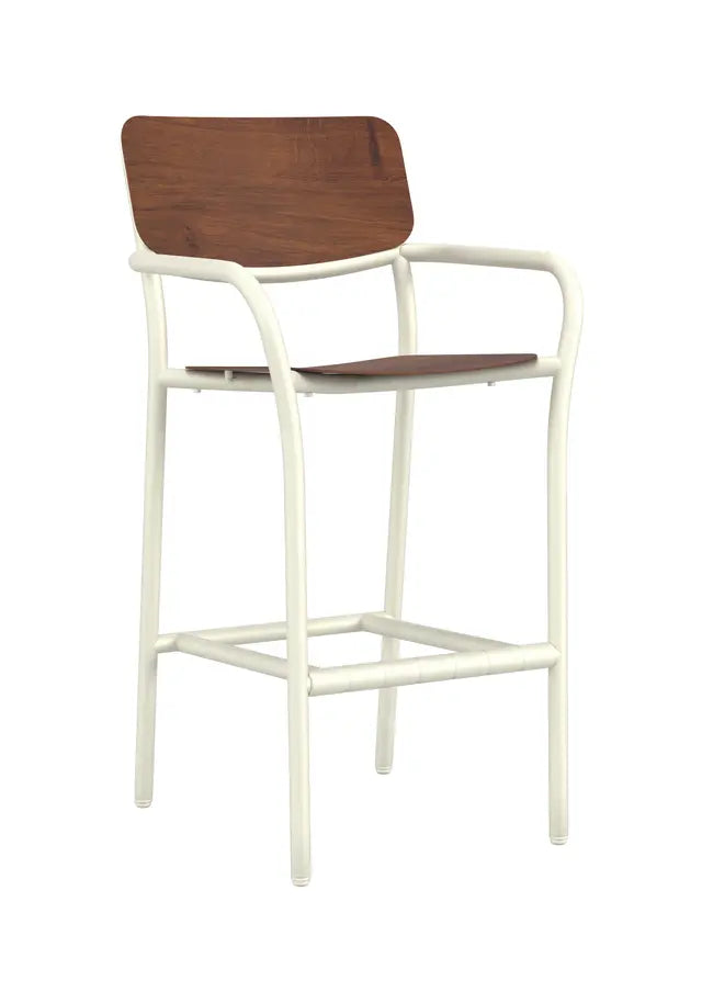 Presto Woodgrain Stationary Bar Stool by Tropitone