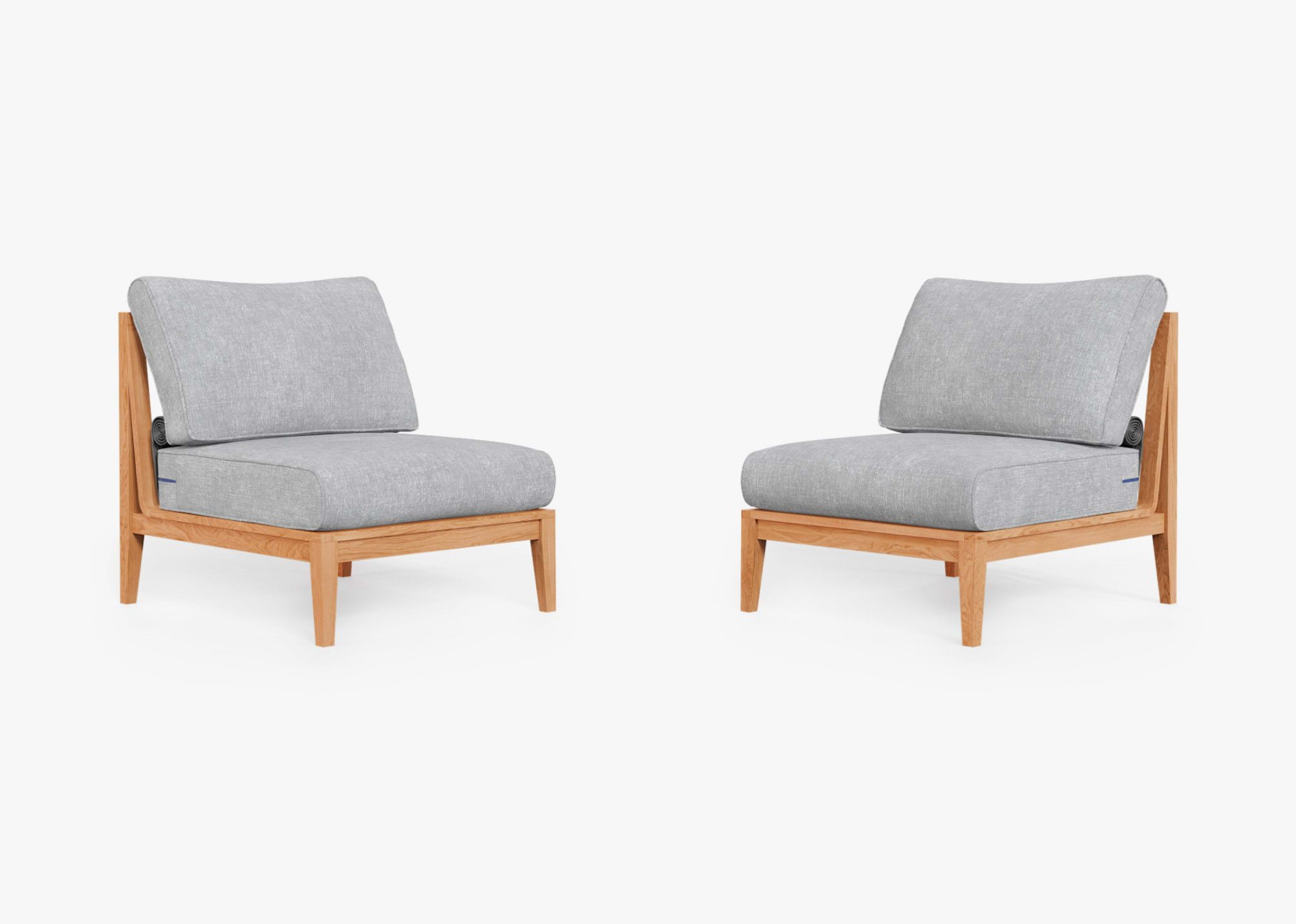 Teak Outdoor Armless Chair Conversation Set 