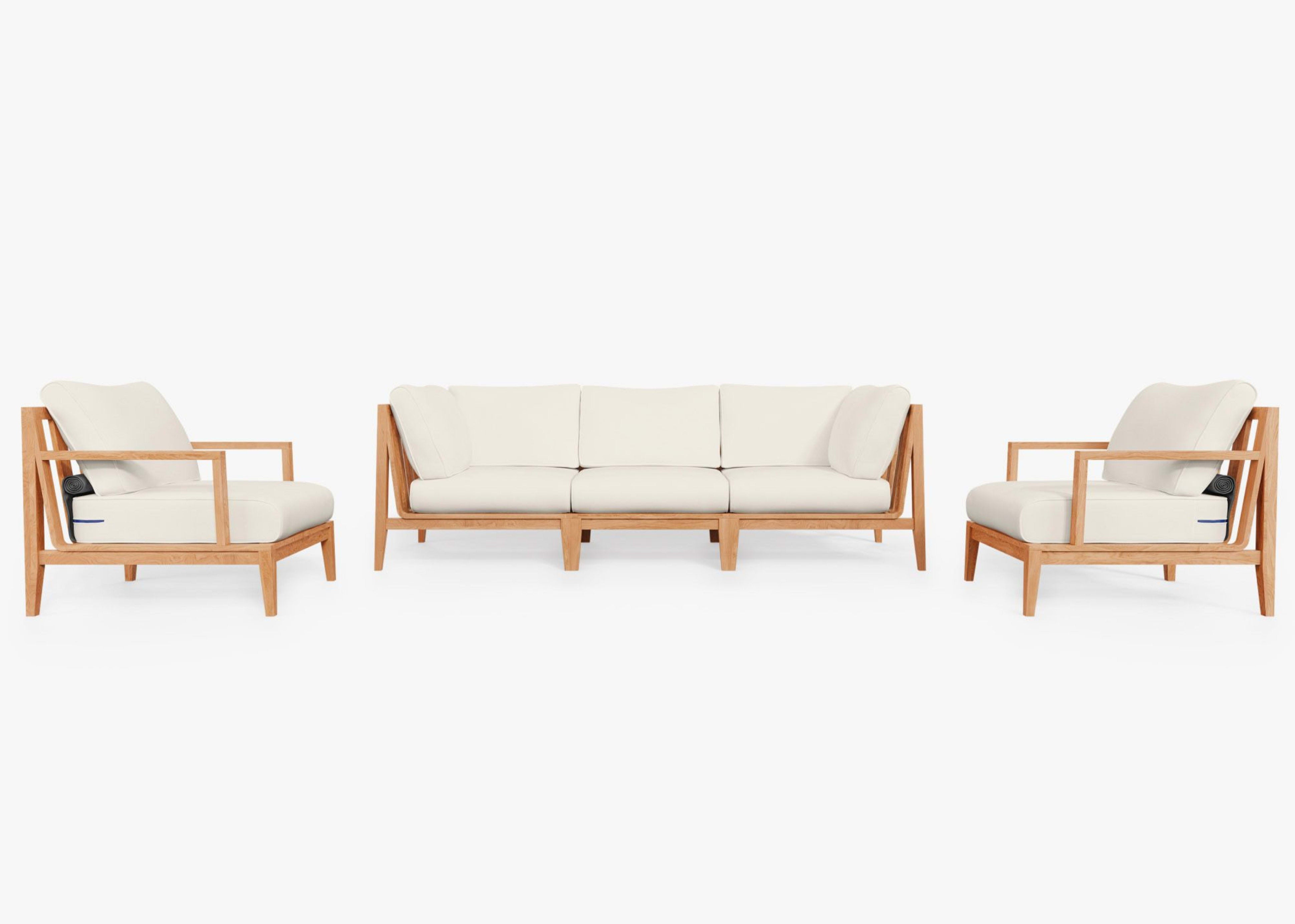 Teak Outdoor Sofa with Armchairs - 5 Seat by Outer - Thumbnail 3