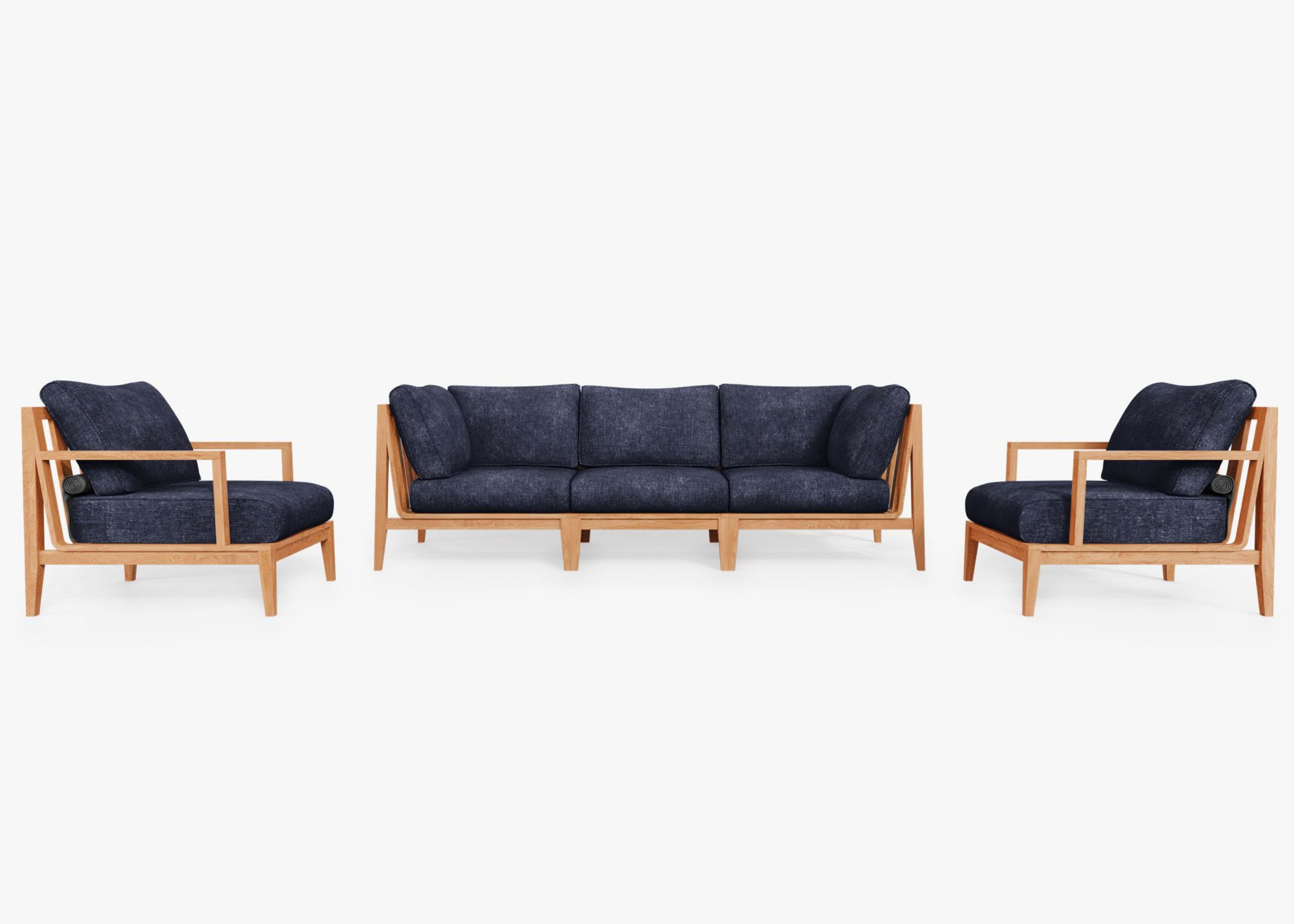 Teak Outdoor Sofa with Armchairs - 5 Seat by Outer - Thumbnail 5