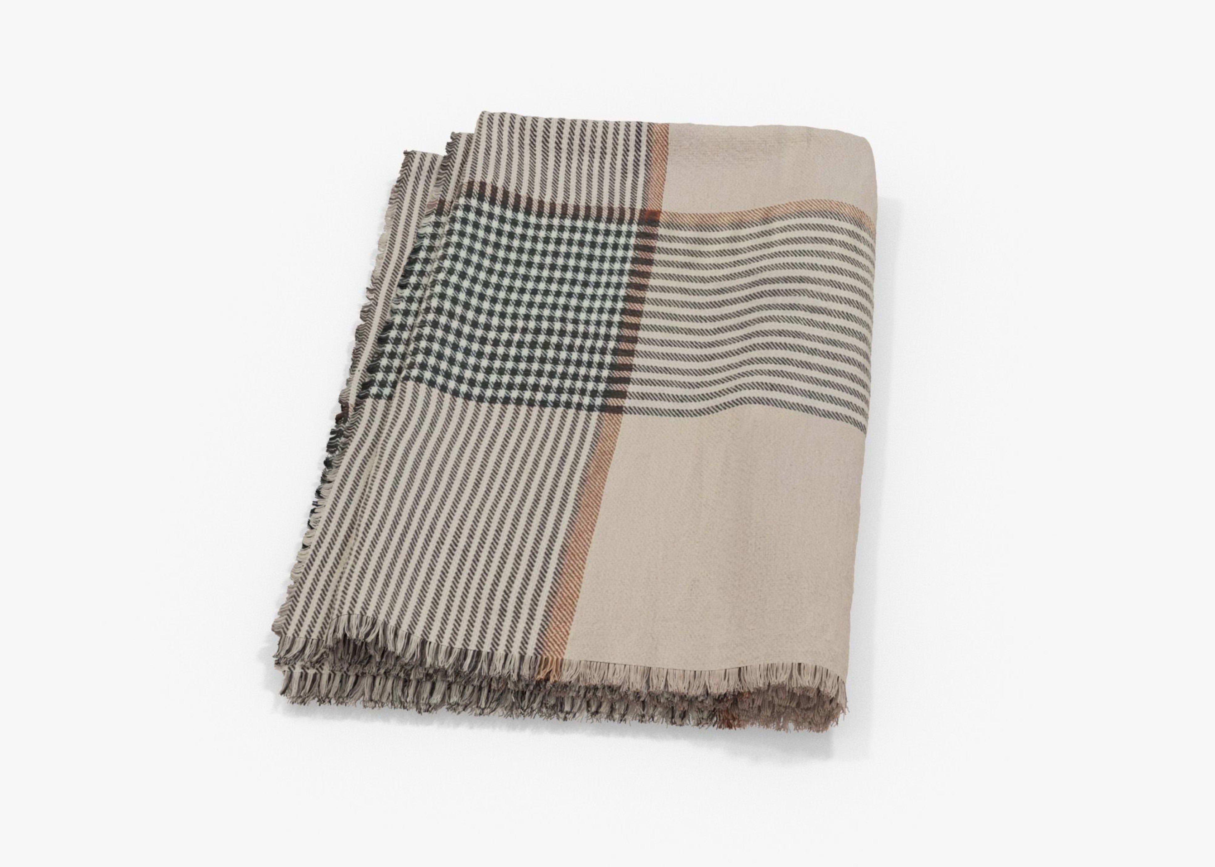 Bug Shield Outdoor Throw Blanket (Striped Plaid) By Outer